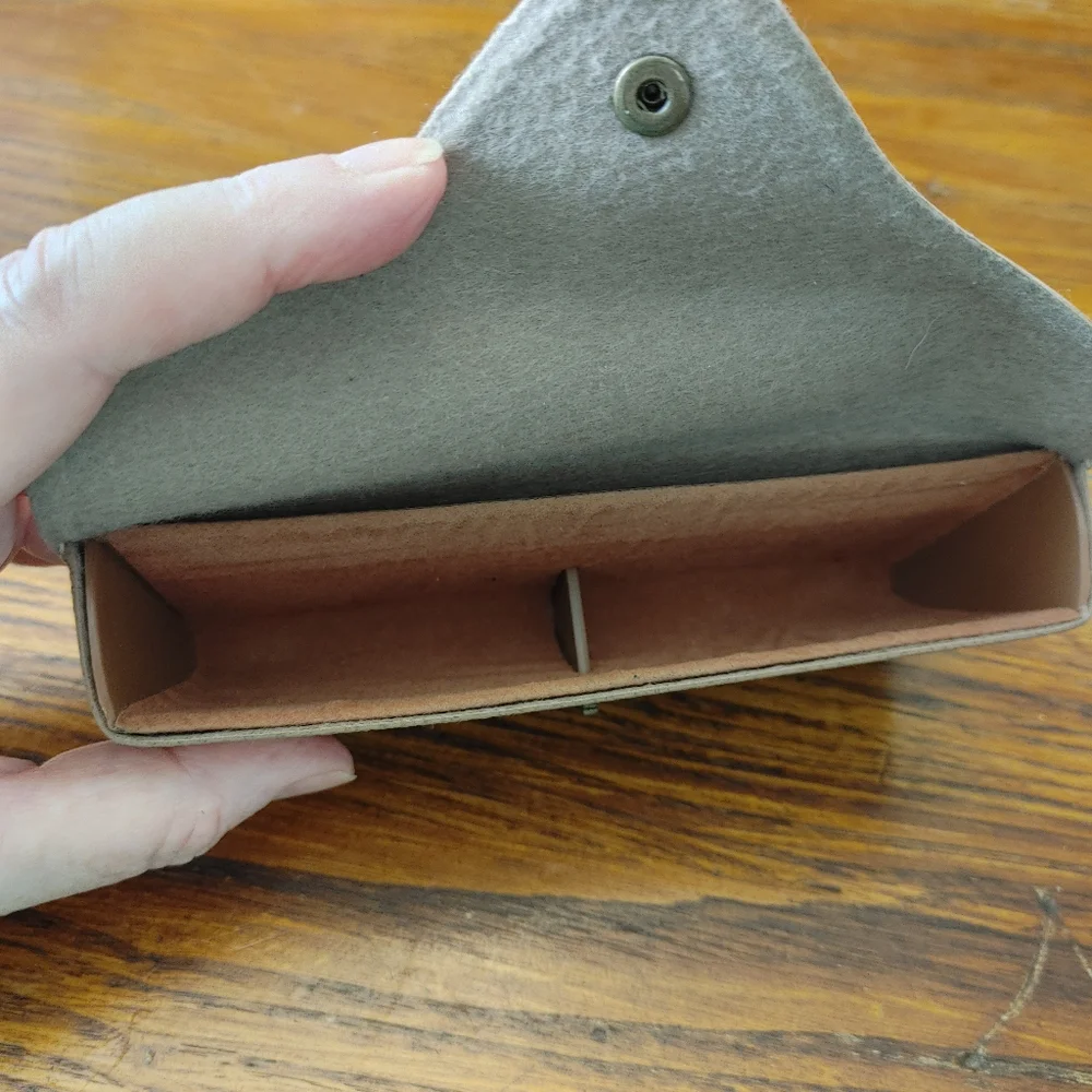 Ray-Ban Beige Eyeglass Case with Embossed Logo 